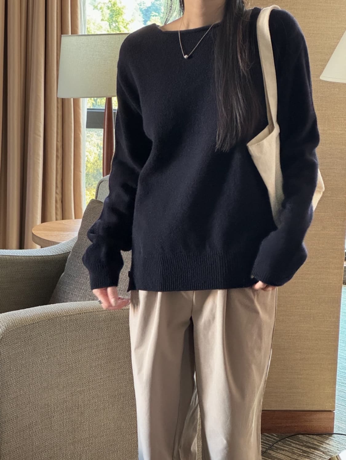 5KP 에페 보트 사이드버튼 니트 네이비 새제품 상품이미지1