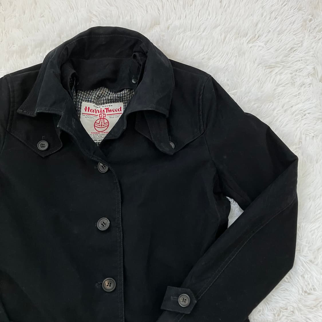 빈티지 헤리스 트위드 코트 y2k 스트릿 갸루 펑키 일본빈티지w-647 상품이미지4