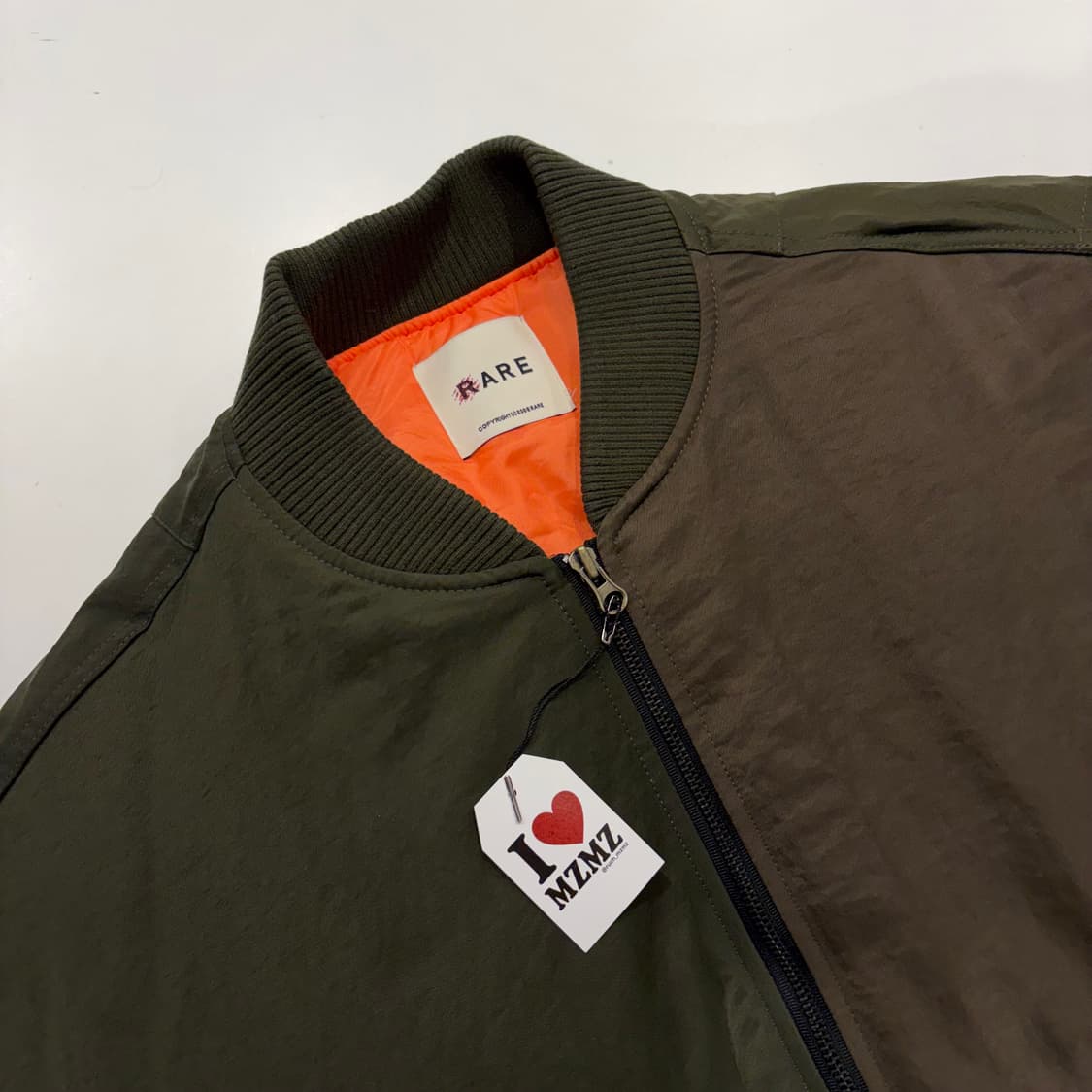 RARE 배색 봄버 자켓 카키 브라운 B262 상품이미지3