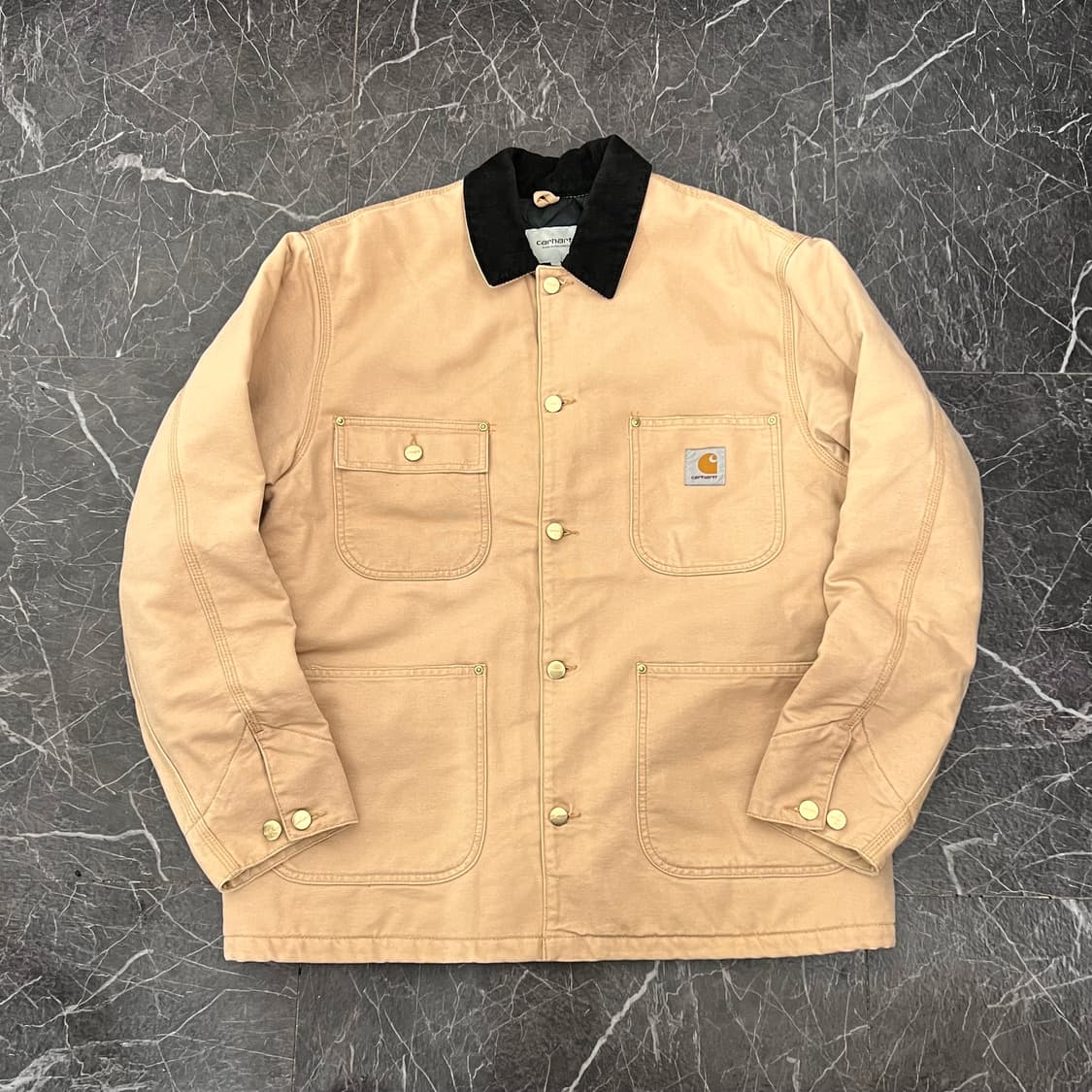 칼하트 WIP OG 초어 코트 피넛 블랙 캔버스 워크자켓 상품이미지3