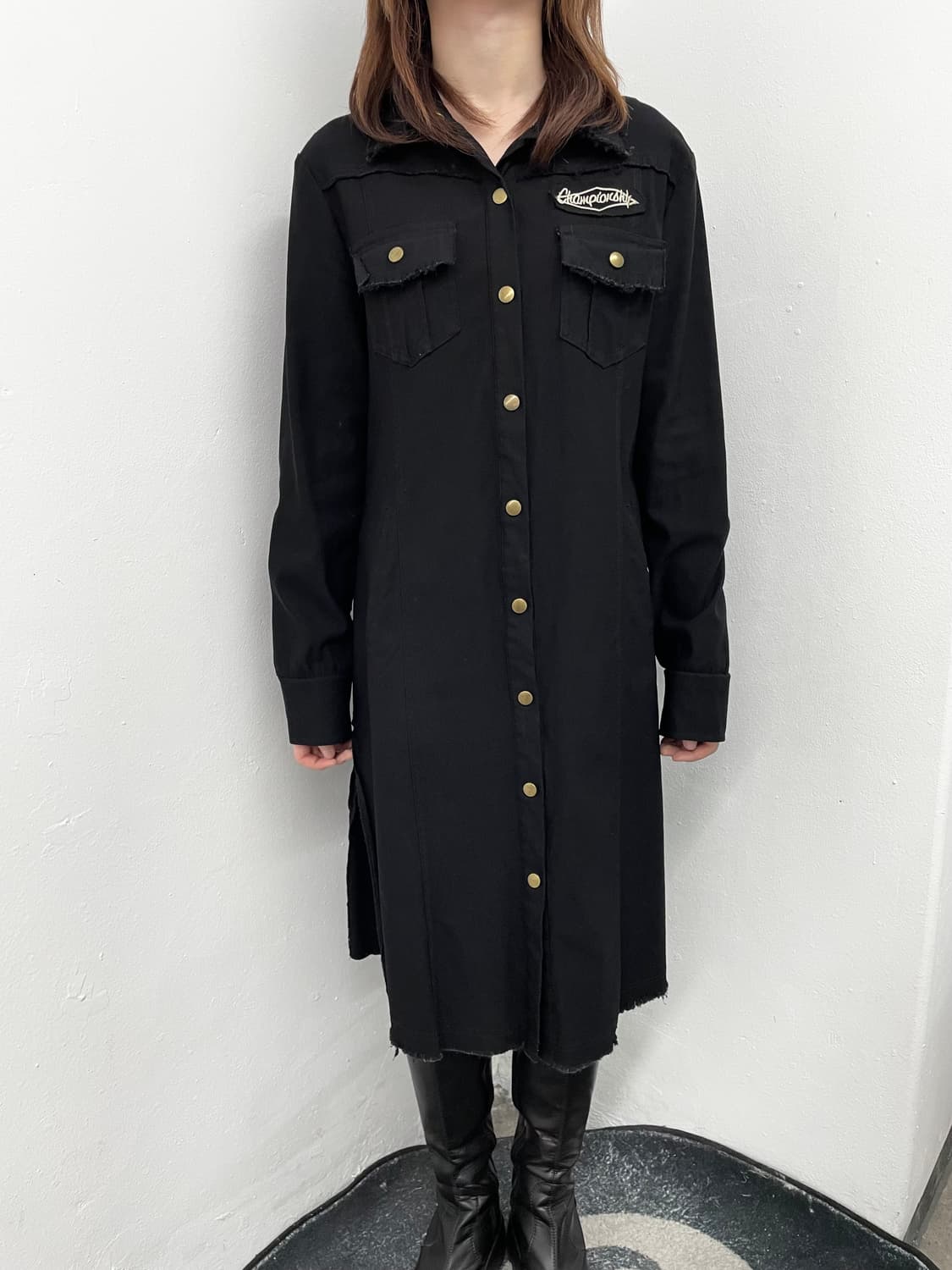 펑크 자수 패치 원피스 상품이미지2