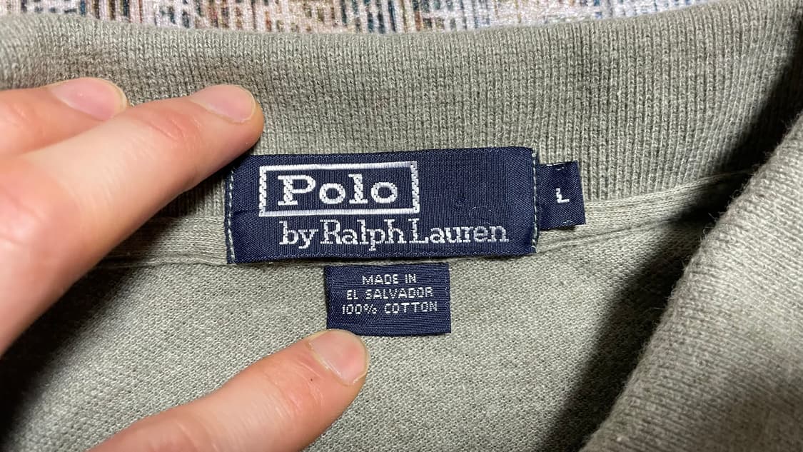 USA 00s 미국 빈티지 클래식 폴로 랄프로렌 올리브 긴팔 카라티 L 상품이미지8