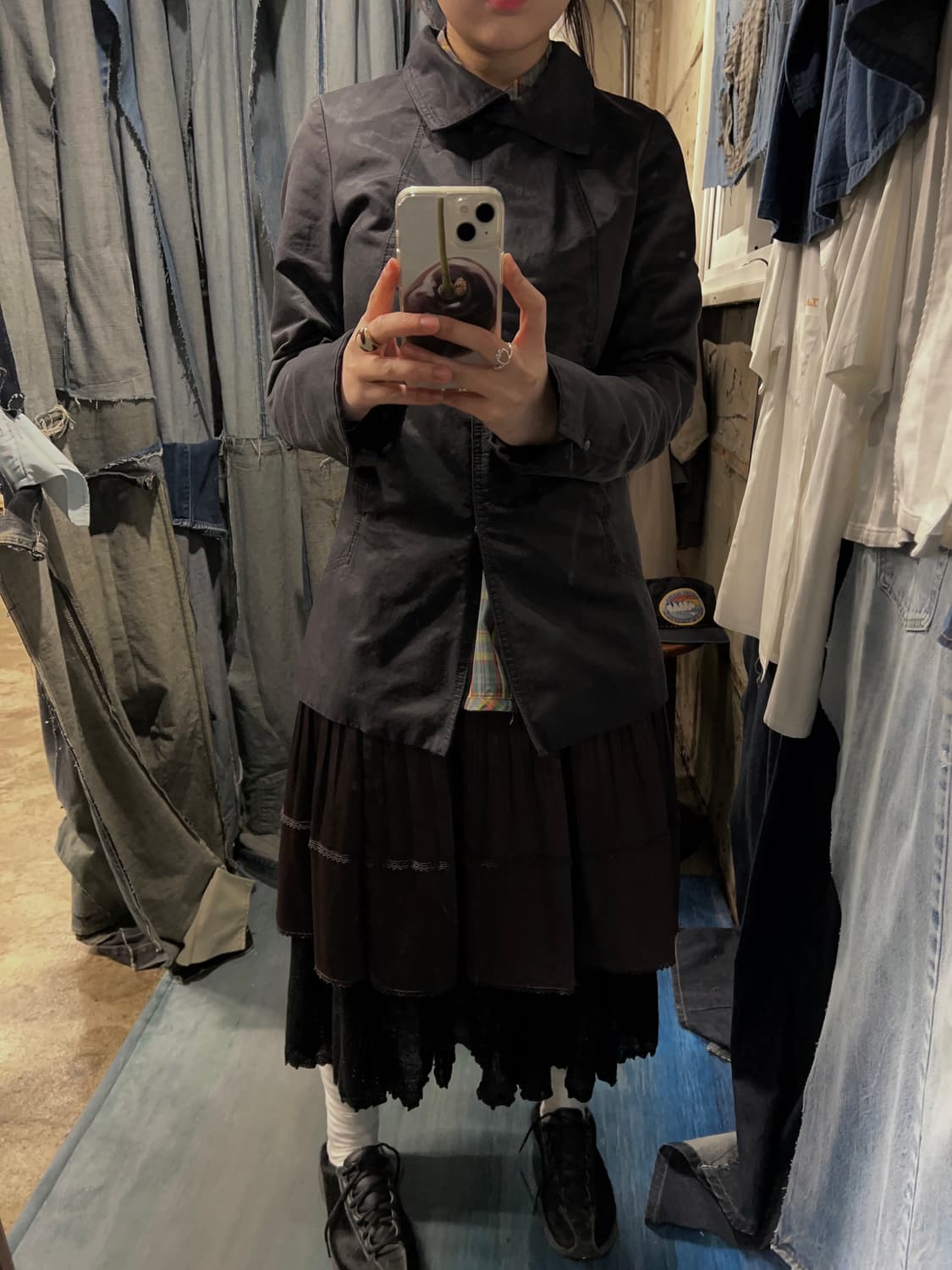 25-26inch ) Courreges Pleated Lace Skirt 상품이미지2