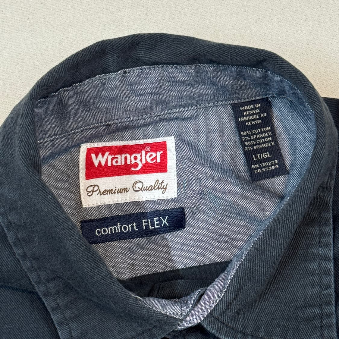 L) Wrangler 랭글러 투포켓 워크웨어 코튼 셔츠 블랙 W1 상품이미지4