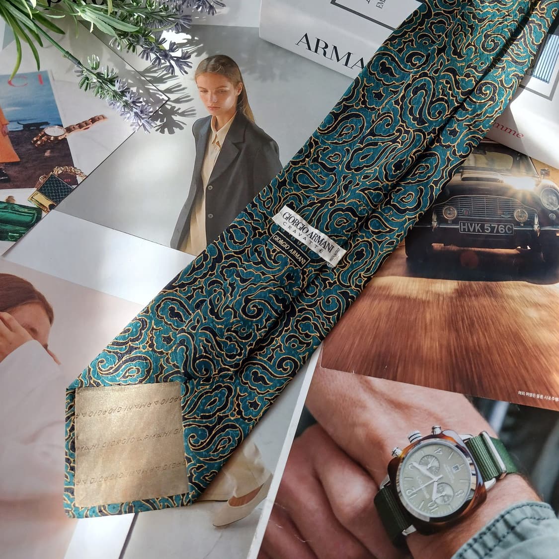 조르지오 아르마니 실크 페이즐리 넥타이 9.9cm A+등급 A19332
 상품이미지6