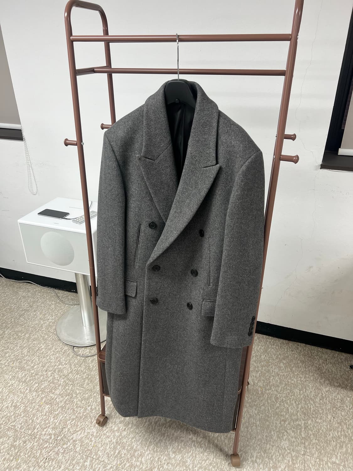 EQL/더블 브레스티드 코트/다크 그레이/L 상품이미지1