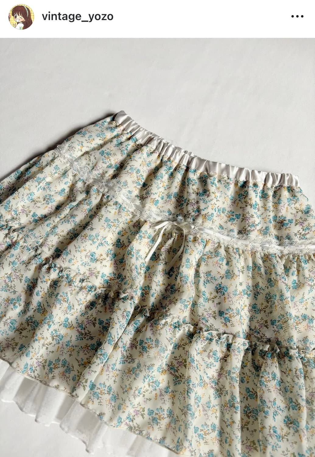 요조 빈티지 모리걸 잔꽃 도트 캉캉 숏스커트 상품이미지2