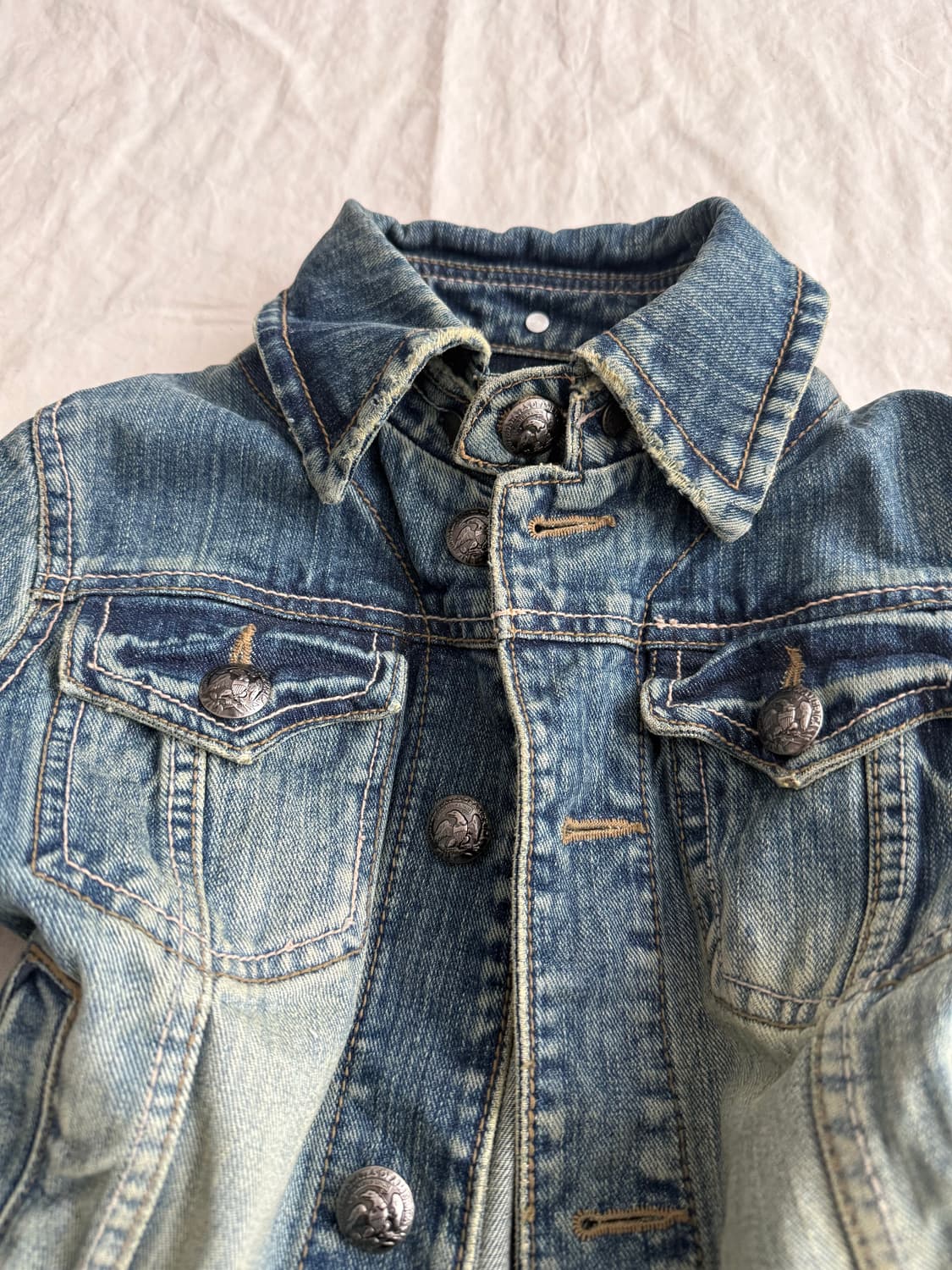 Y2k 펑크 00‘s 데님 반팔자켓 상품이미지2