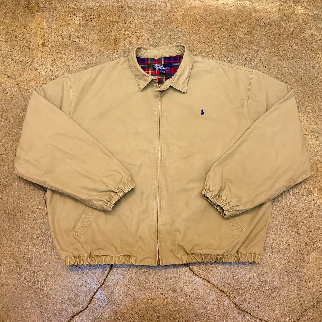90s USA 빈티지 폴로랄프로렌 안감체크 스윙자켓 스윙탑 헤링본자켓 상품이미지1