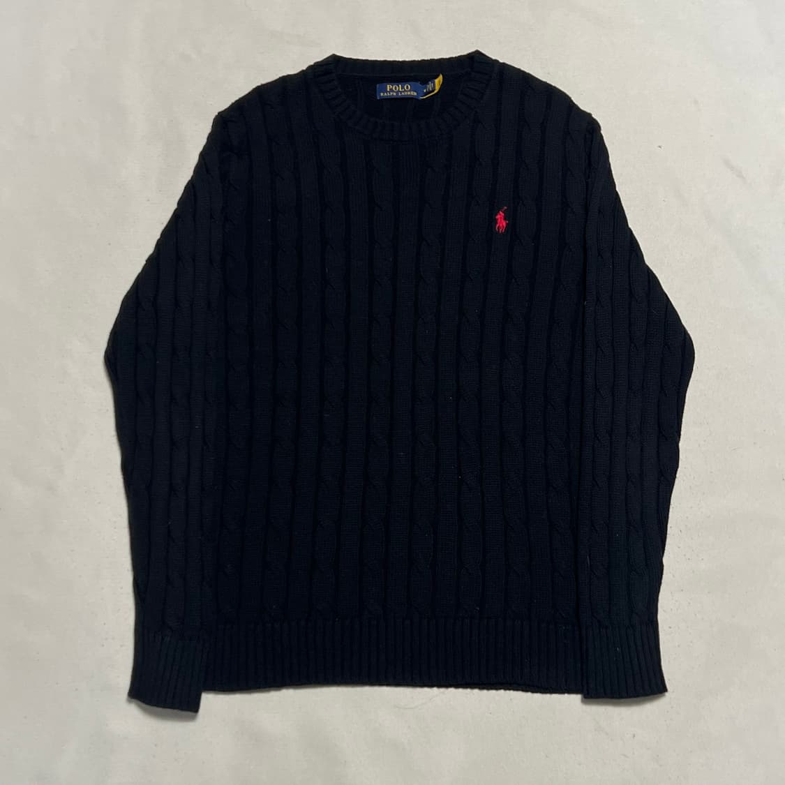 M 폴로랄프로렌 코튼 케이블 블랙 니트 상품이미지2