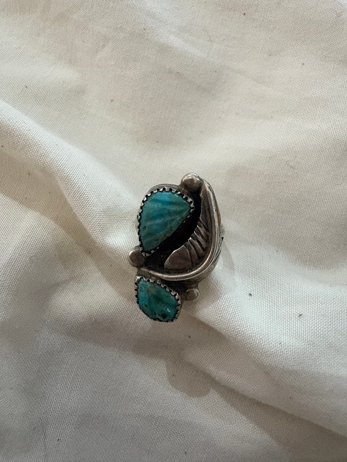 TTF✳️빈티지 네이티브 아메리칸 터키석 실버링 상품이미지3