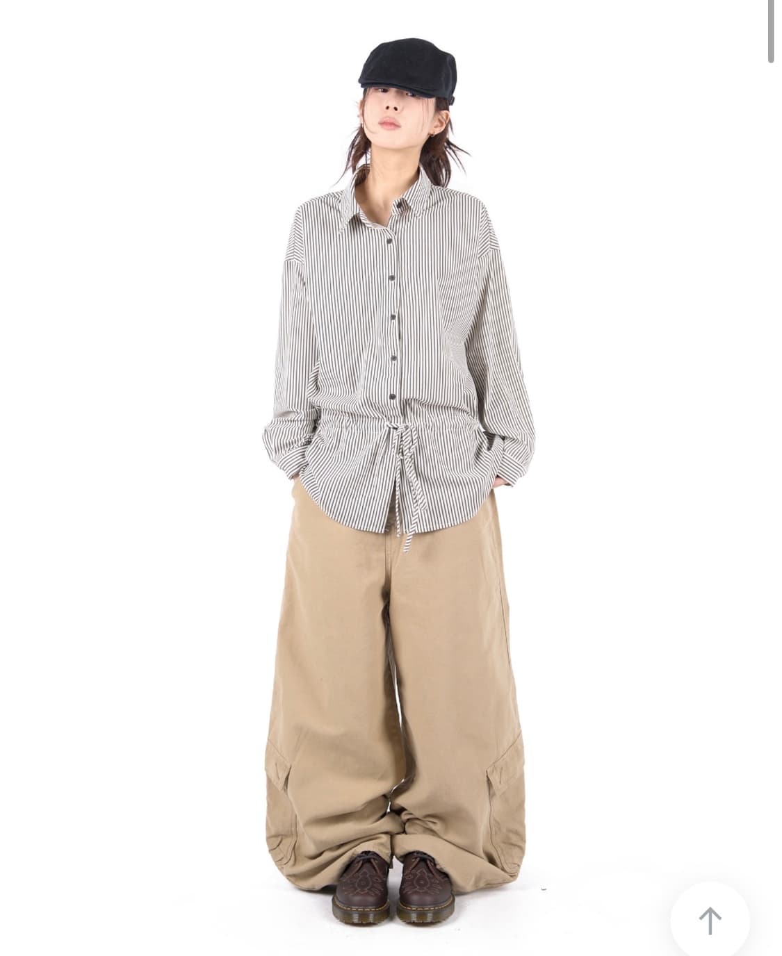 릿킴 셔링 스트라이프 셔츠  상품이미지3