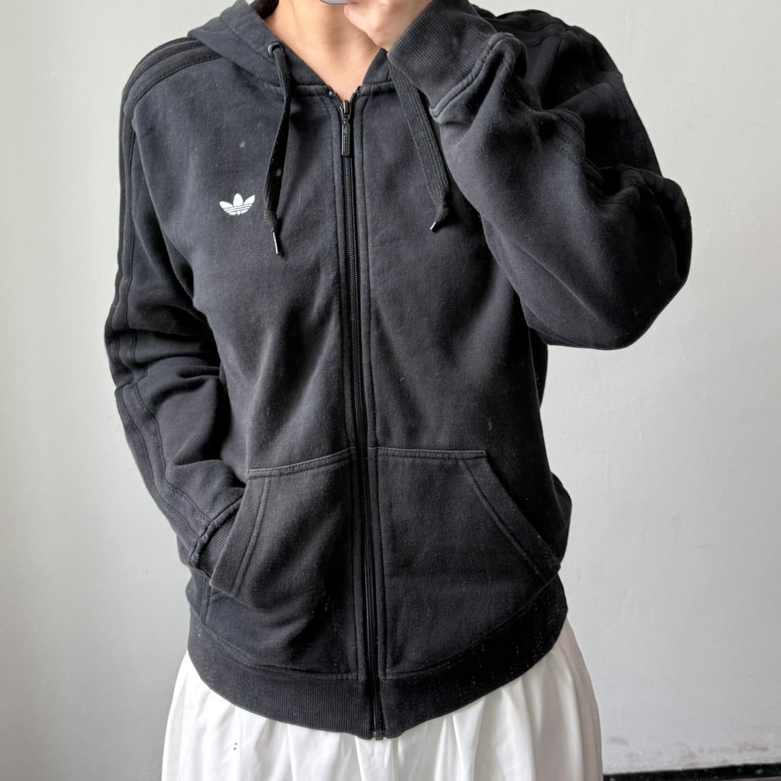 [XL] 아디다스 블랙 후드집업 상품이미지2