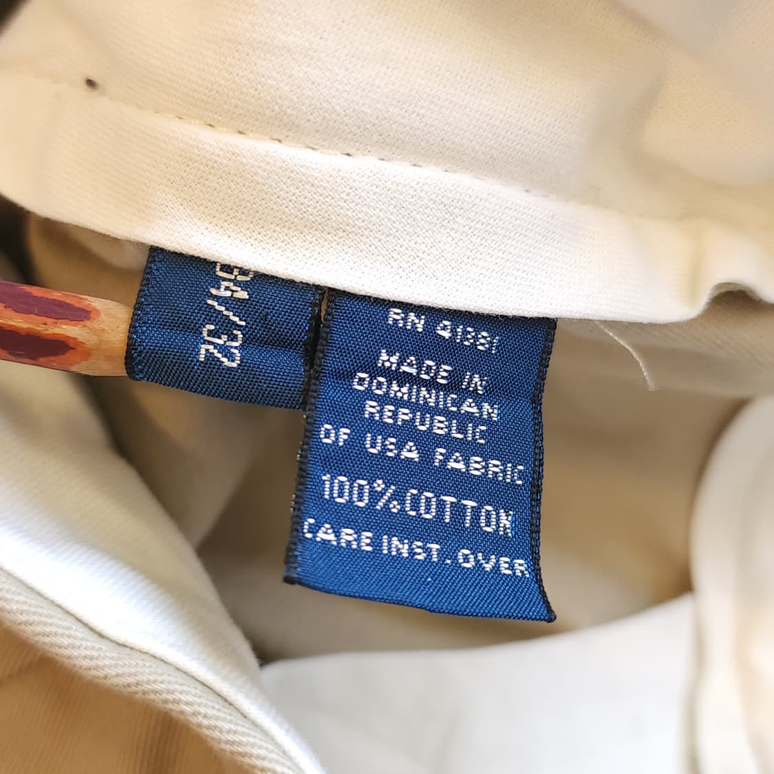 90s 폴로 치노팬츠 베이지 usa 패브릭 헤비코튼 34x32 상품이미지8