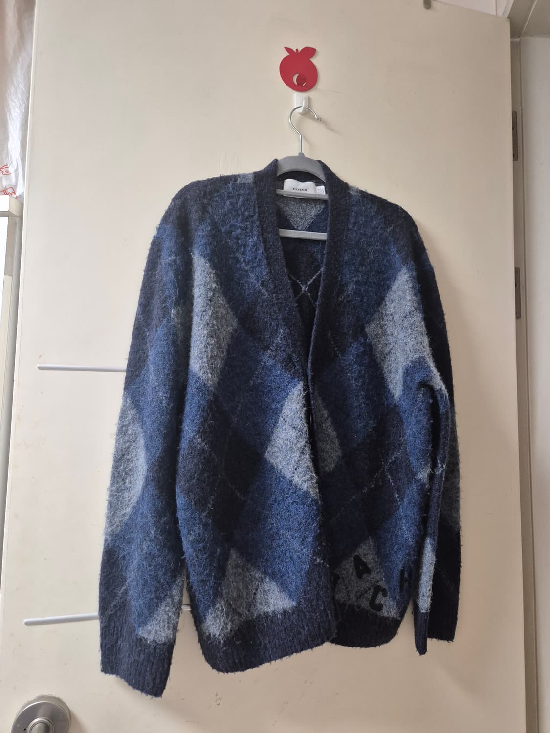 코치 퍼지 아가일 가디건 M 상품이미지1
