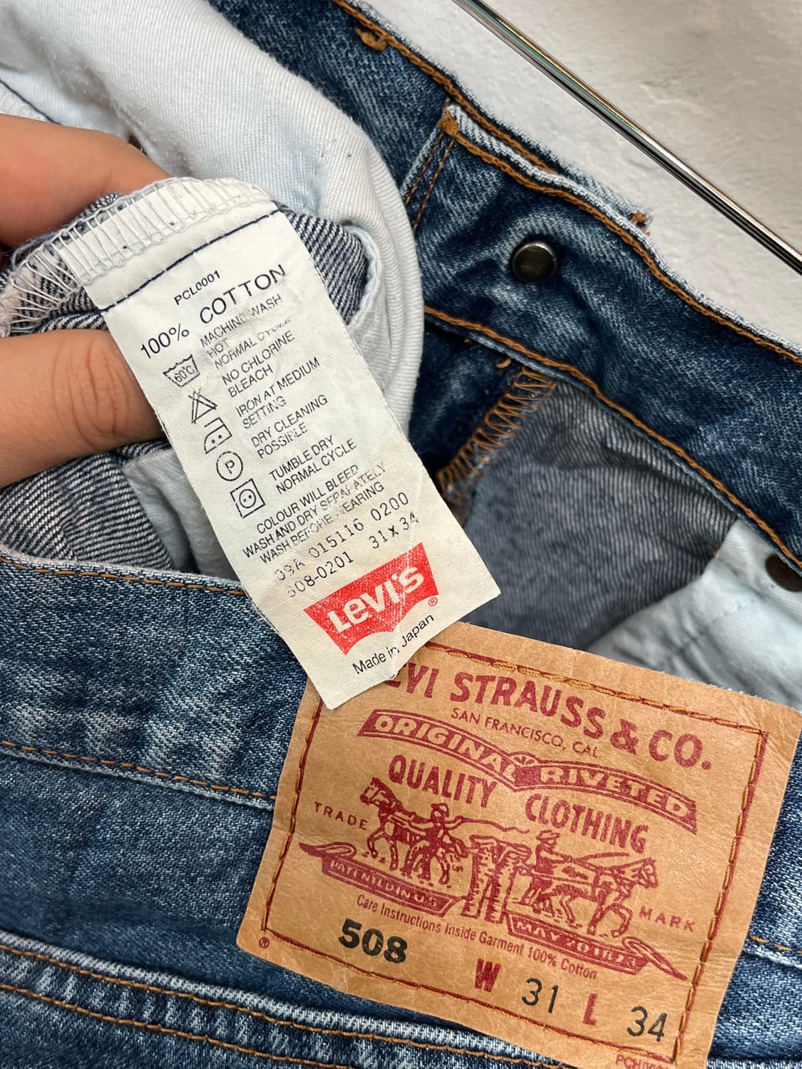 Levis 508 JAPAN 스트레이트 데님 팬츠 31x34 상품이미지7