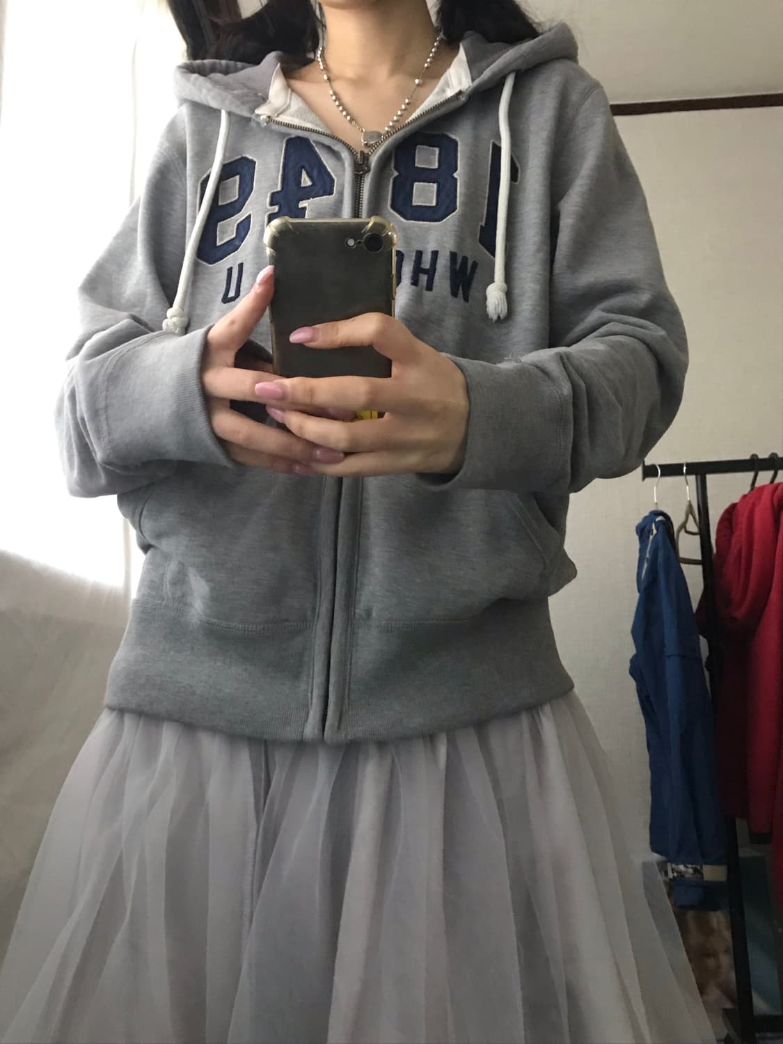 후아유 그레이 후드집업 상품이미지7