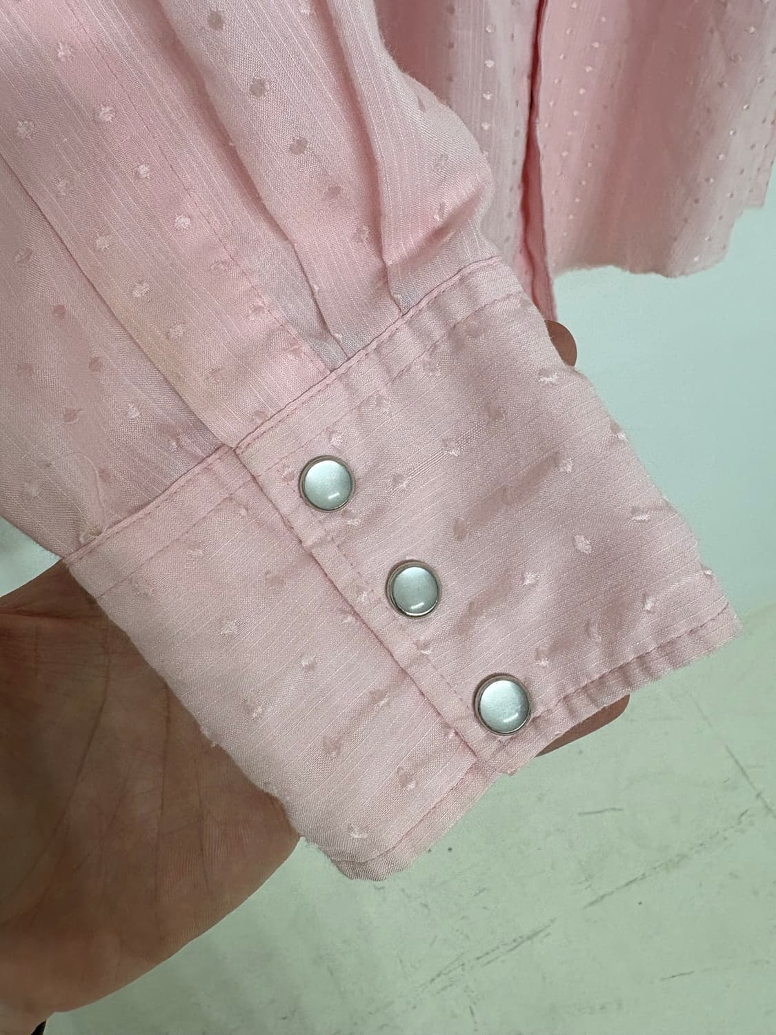 70's vtg H bar C dot pink Western Shirt. 상품이미지6