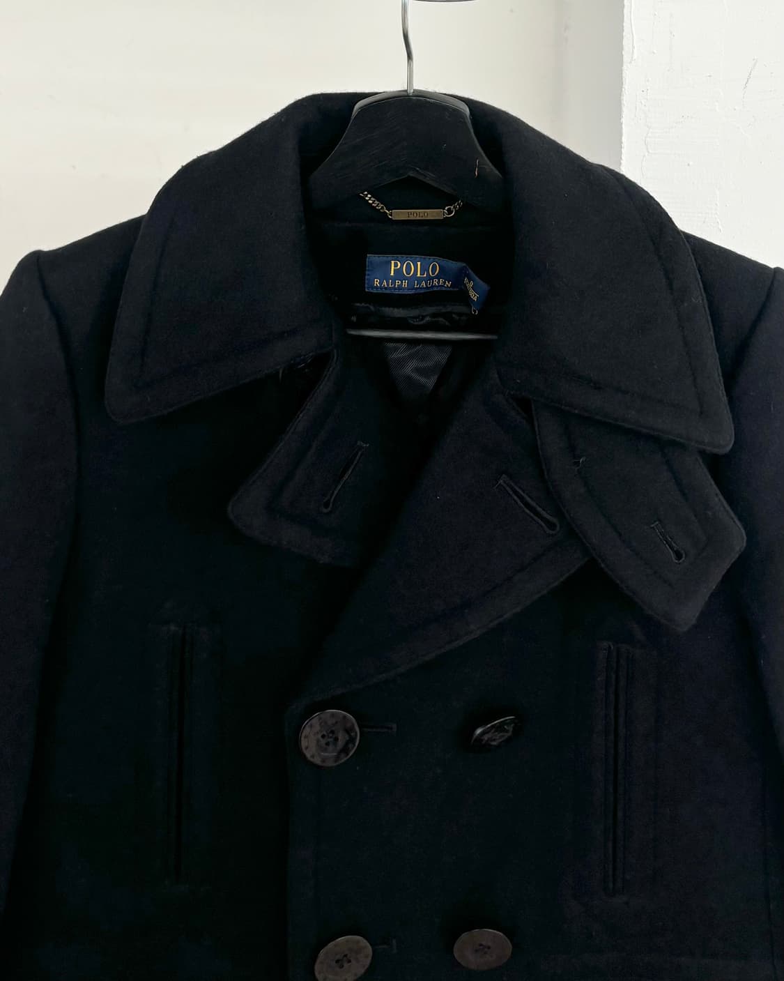 폴로 랄프로렌 블랙 울 블렌드 피코트 상품이미지2