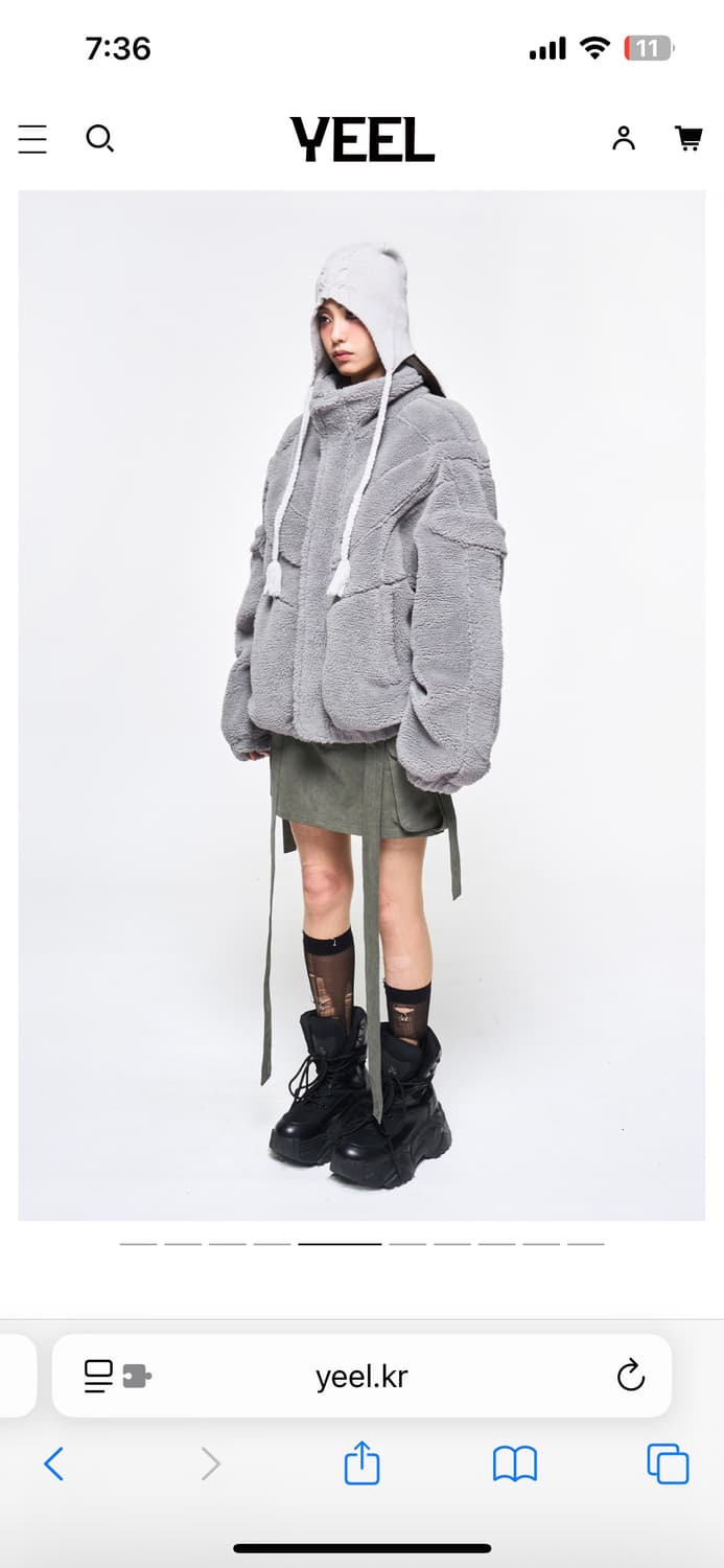 YEEL LOGO FLEECE JACKET GREY 후리스 자켓 상품이미지2