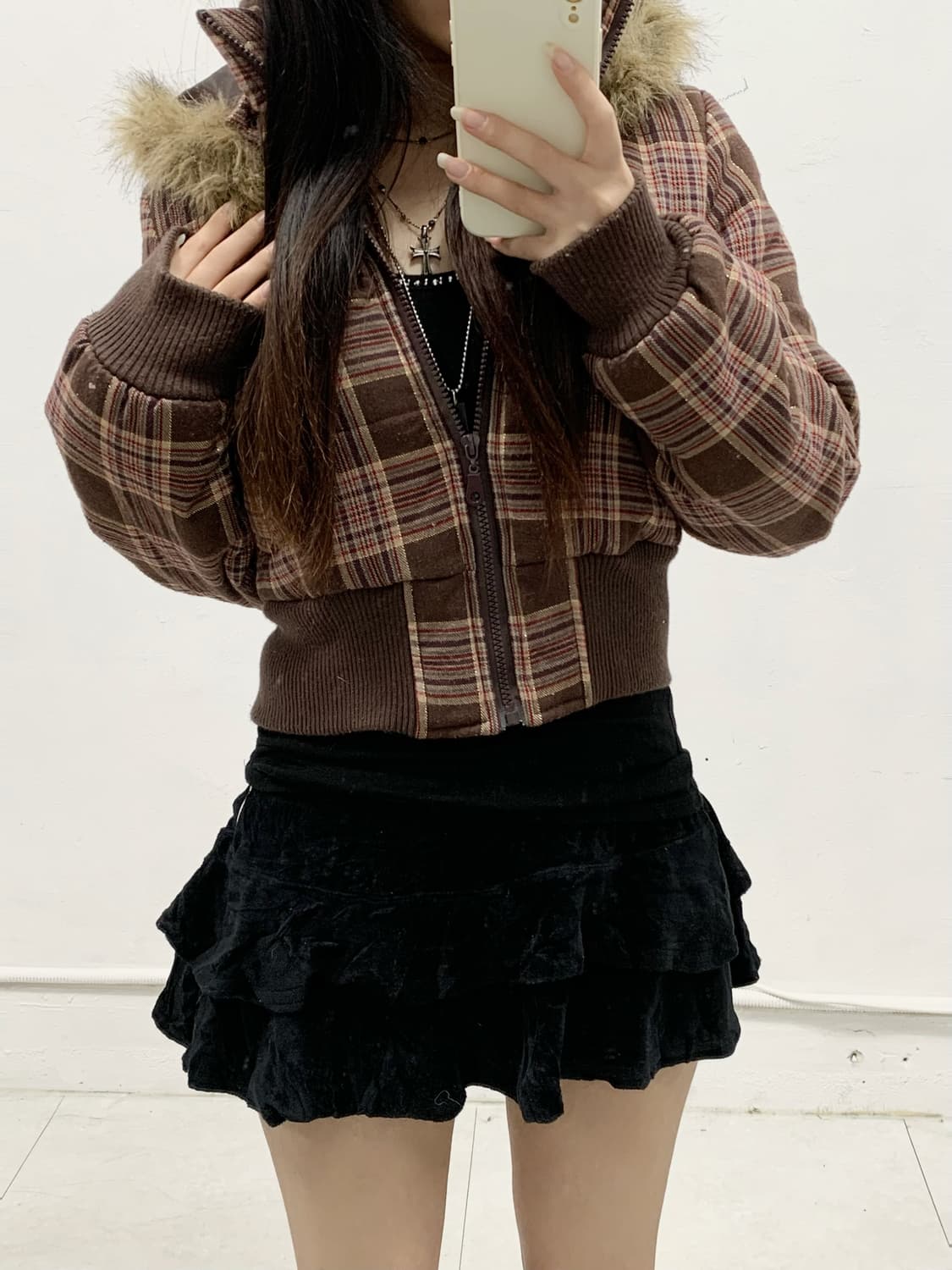 [UTD] 체리초코맛 🍫 울프죠 숏 패브릭 패딩 상품이미지4