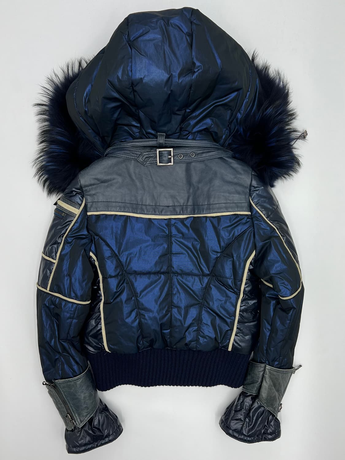 빈티지 퍼 후드 크롭 패딩 상품이미지3