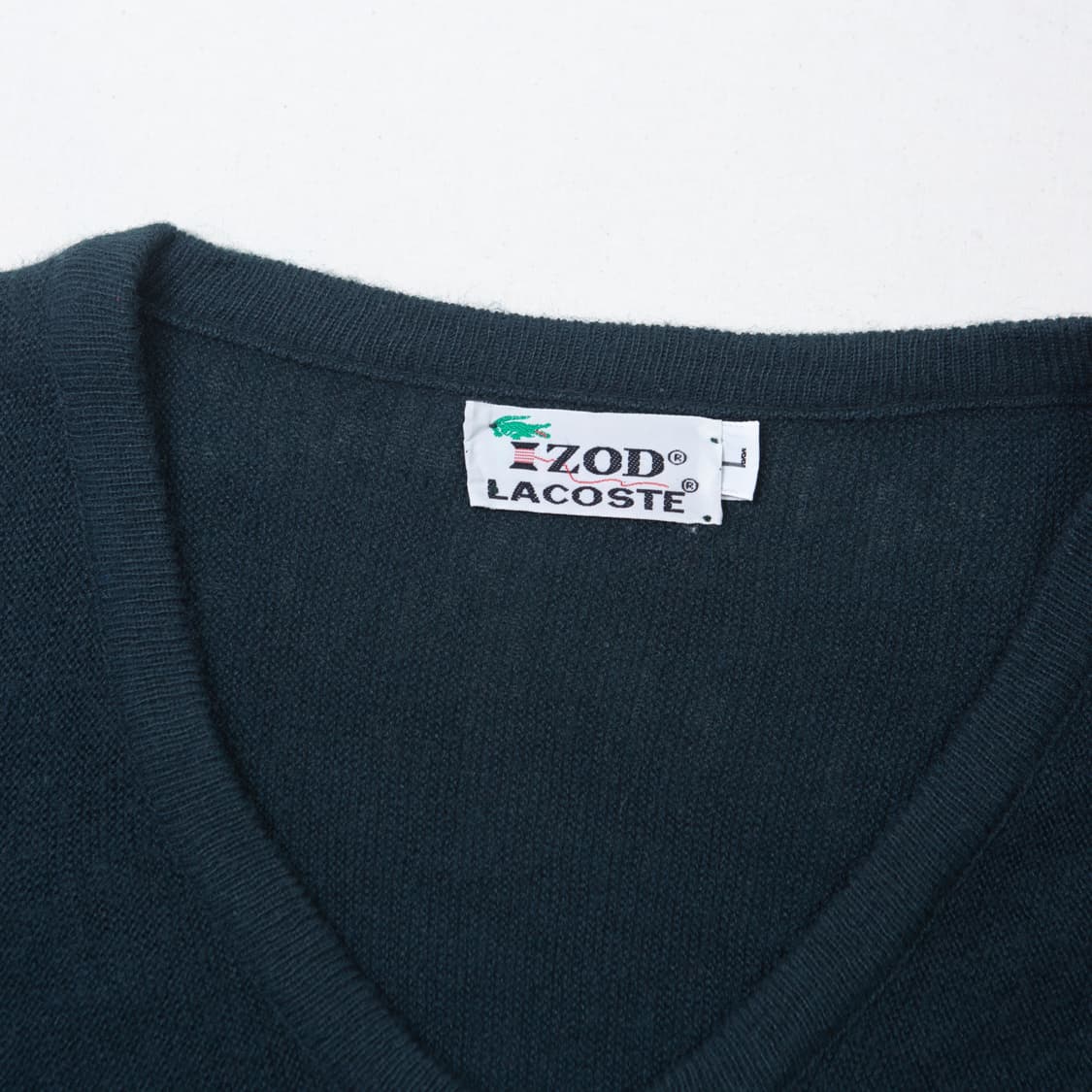 60s IZOD 라코스테 올른 아크릴 V넥 스웨터 딥 그린 상품이미지3