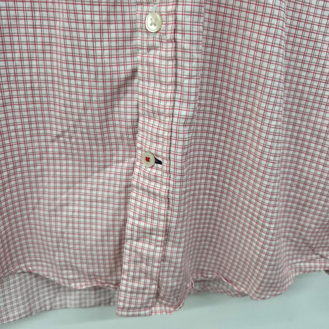 타미힐피거 깅엄 체크 셔츠 레드 남L 상품이미지5