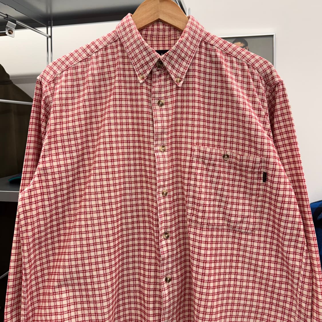 80s 밥슨 Bobson 깅엄 체크 플란넬 셔츠 made in JAPAN 상품이미지2