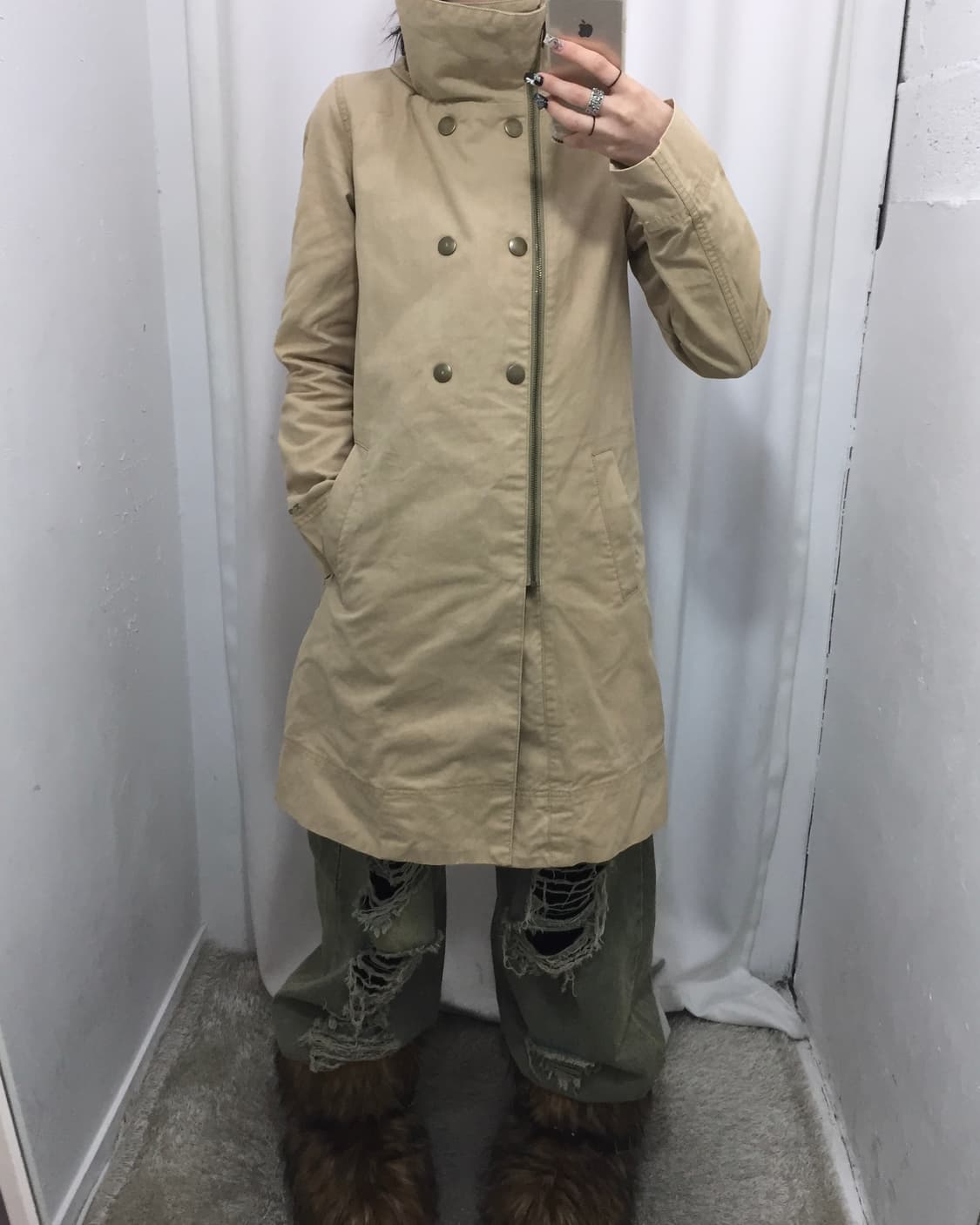 투버튼 롱 트렌치코트 🐆 상품이미지2