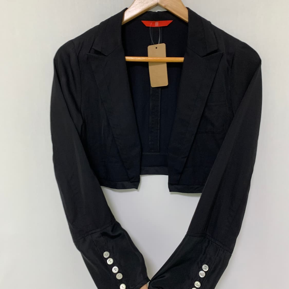 KUHO 구호 블랙 크롭 셔츠 스타일 볼레로 자켓 긱시크 상품이미지4