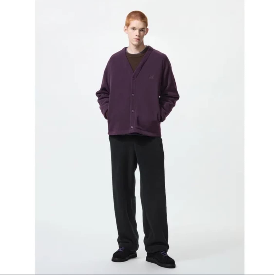 새상품_유니클로 니들스 플리스 가디건 퍼플 XL 상품이미지2