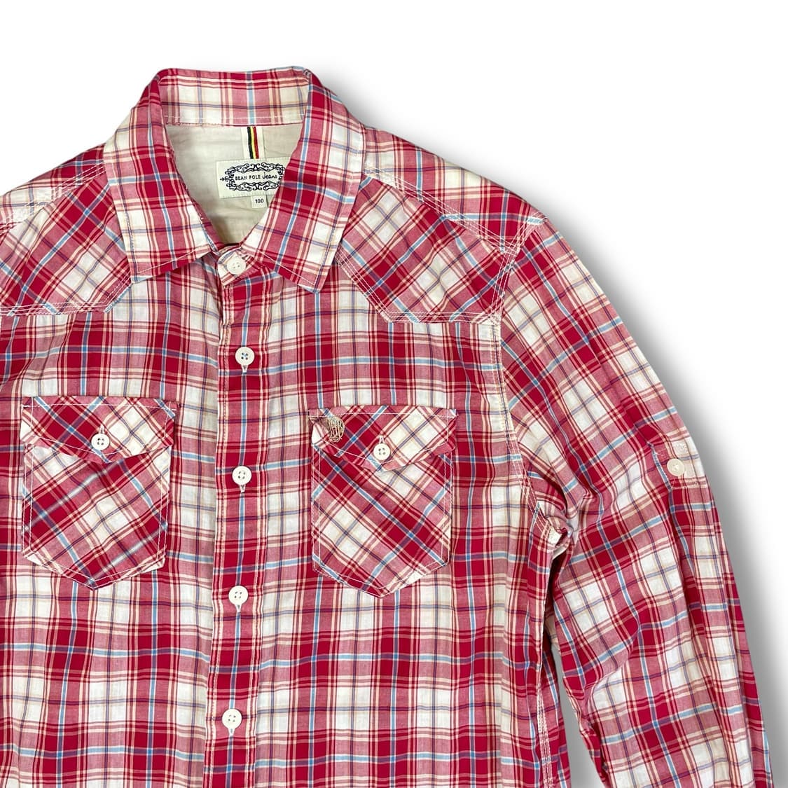 빈폴 진스 체크 웨스턴 투포켓 긴팔 셔츠 100 상품이미지3