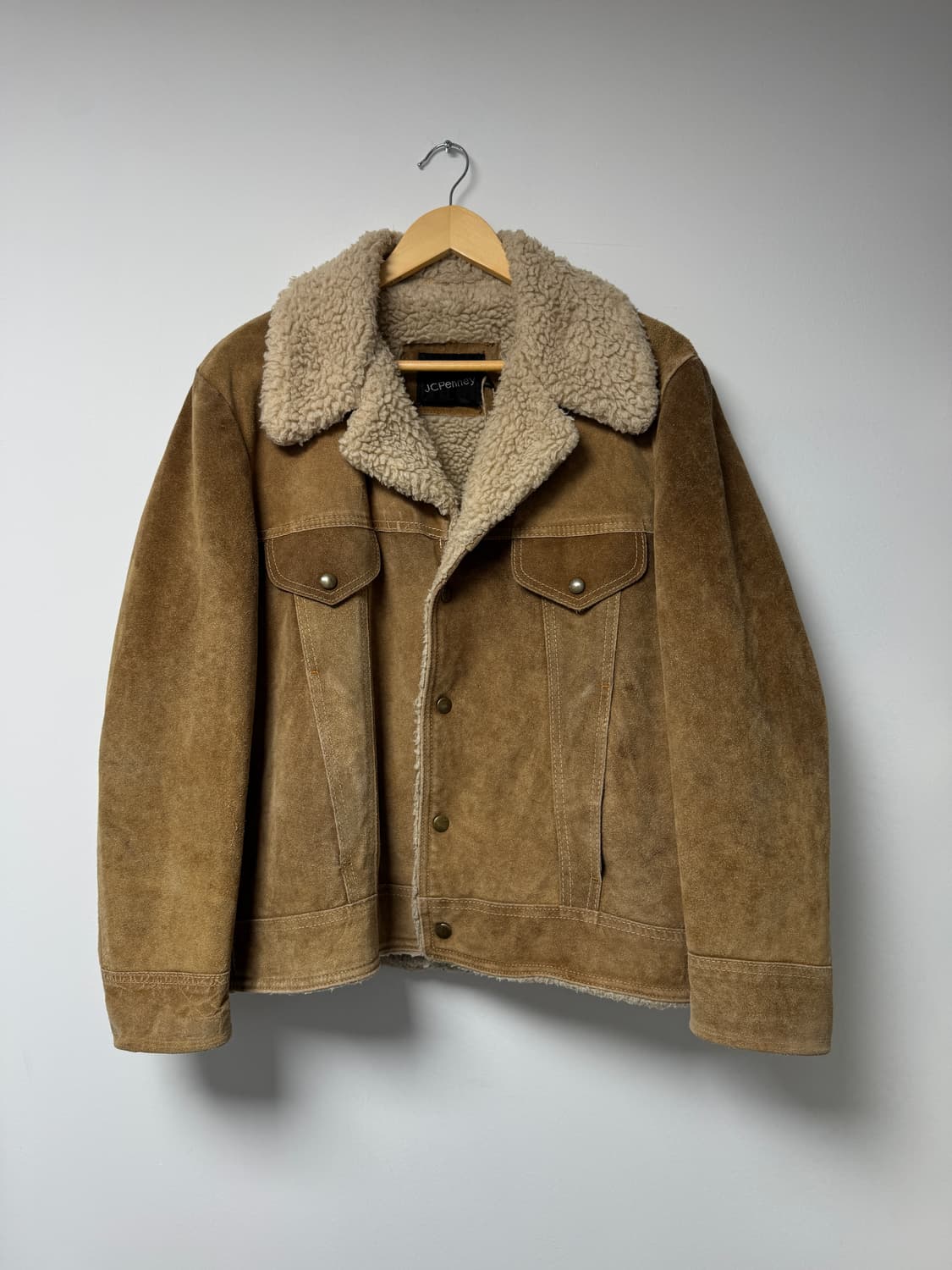 JC PENNEY 카우레더 쉐르파 자켓 빈티지 80s L 상품이미지1