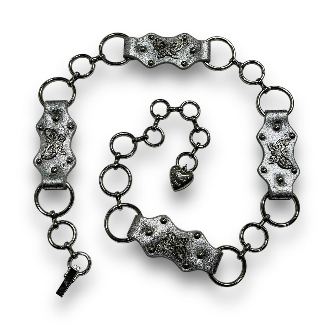 Butterfly Stud Hippie Chain Silver Belt 상품이미지1