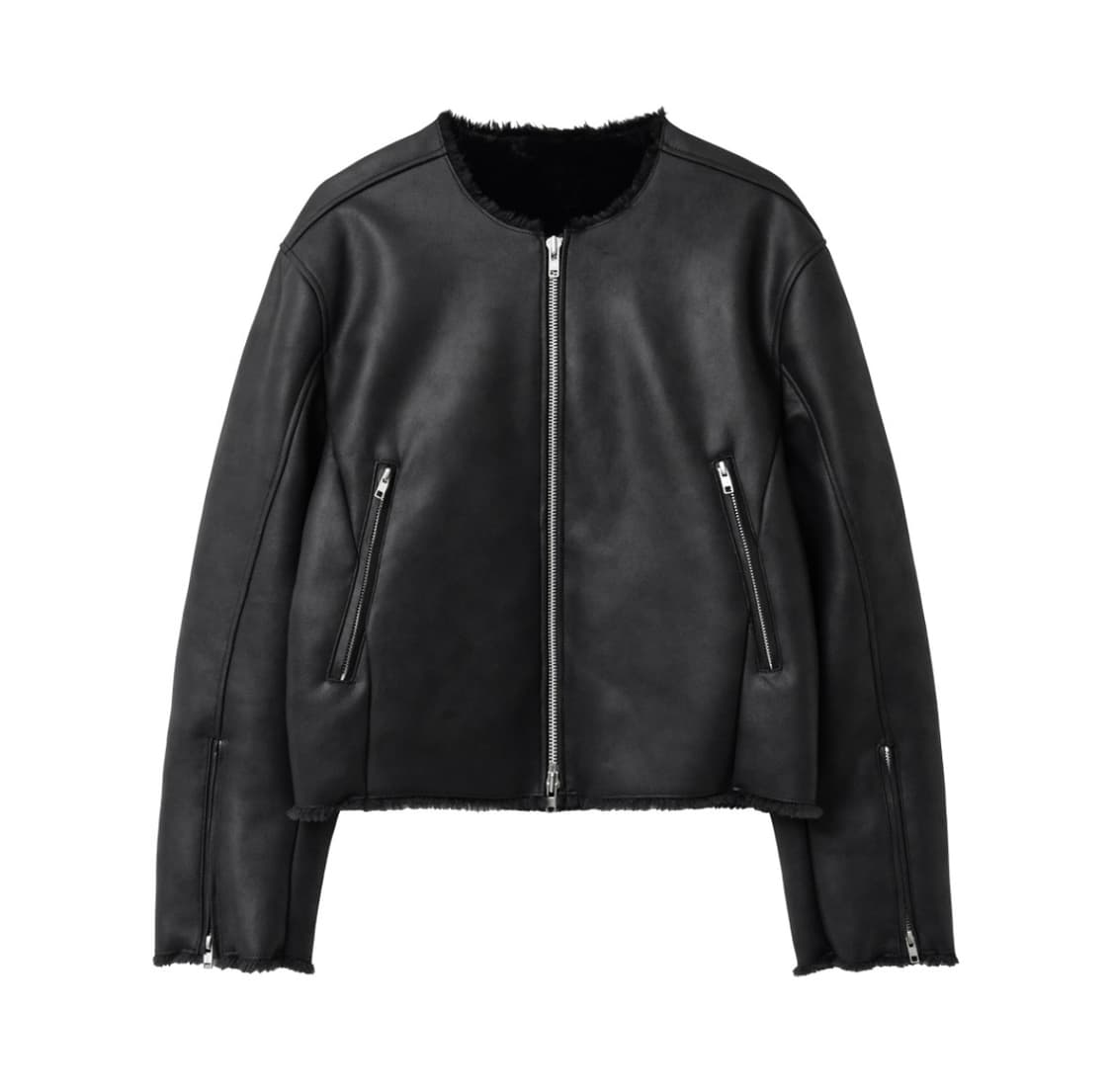 알렌느 포우 레더 시어링 자켓 퍼자켓 가죽자켓 상품이미지2