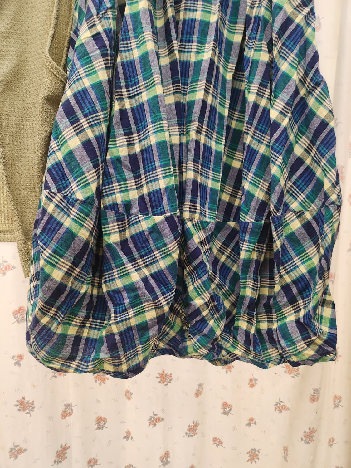 (지구샵)  초록체크 벌룬스커트 2세트 상품이미지2