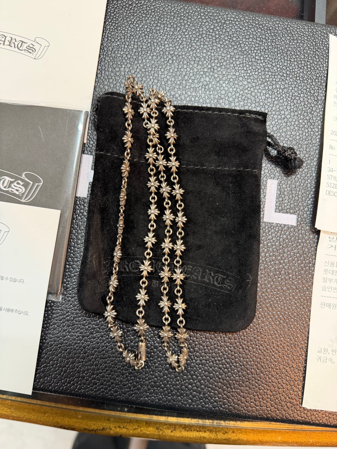 크롬하츠 정품 신형 타이니크로스 25인치 목걸이 팝니다.!! 상품이미지4