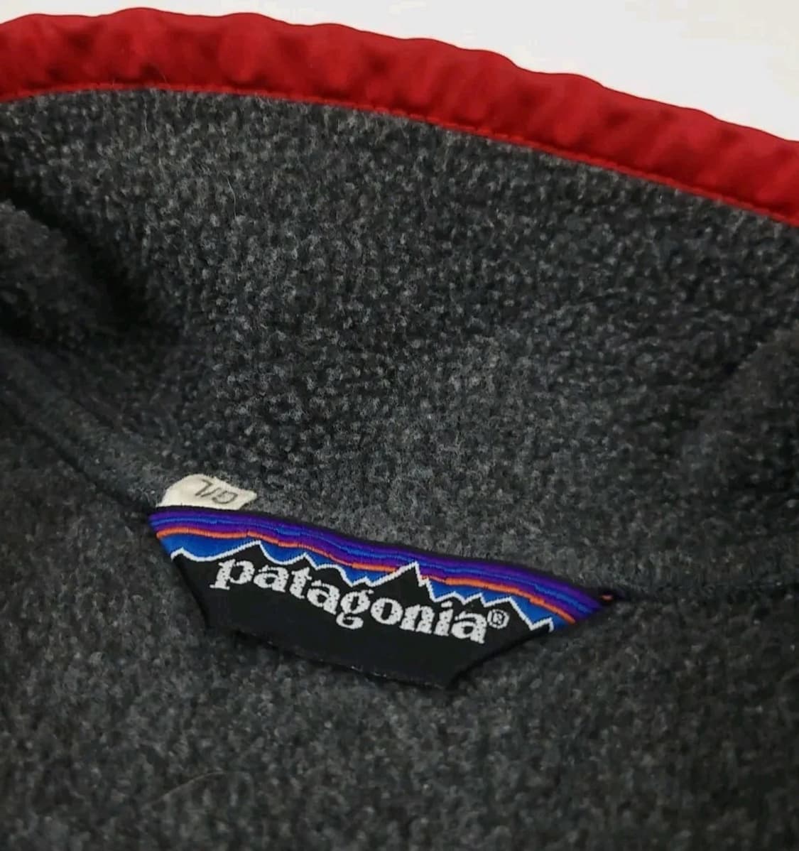 80s 파타고니아 신칠라 스냅-T 차콜/레드 캐나다 상품이미지3