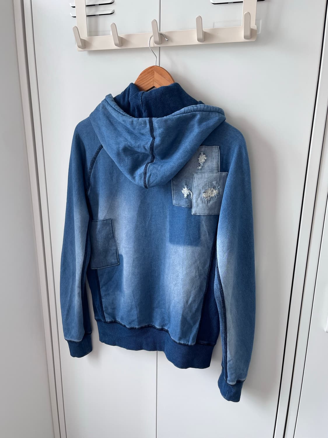 Vintage 데미지 패치 데님 후드집업  상품이미지9