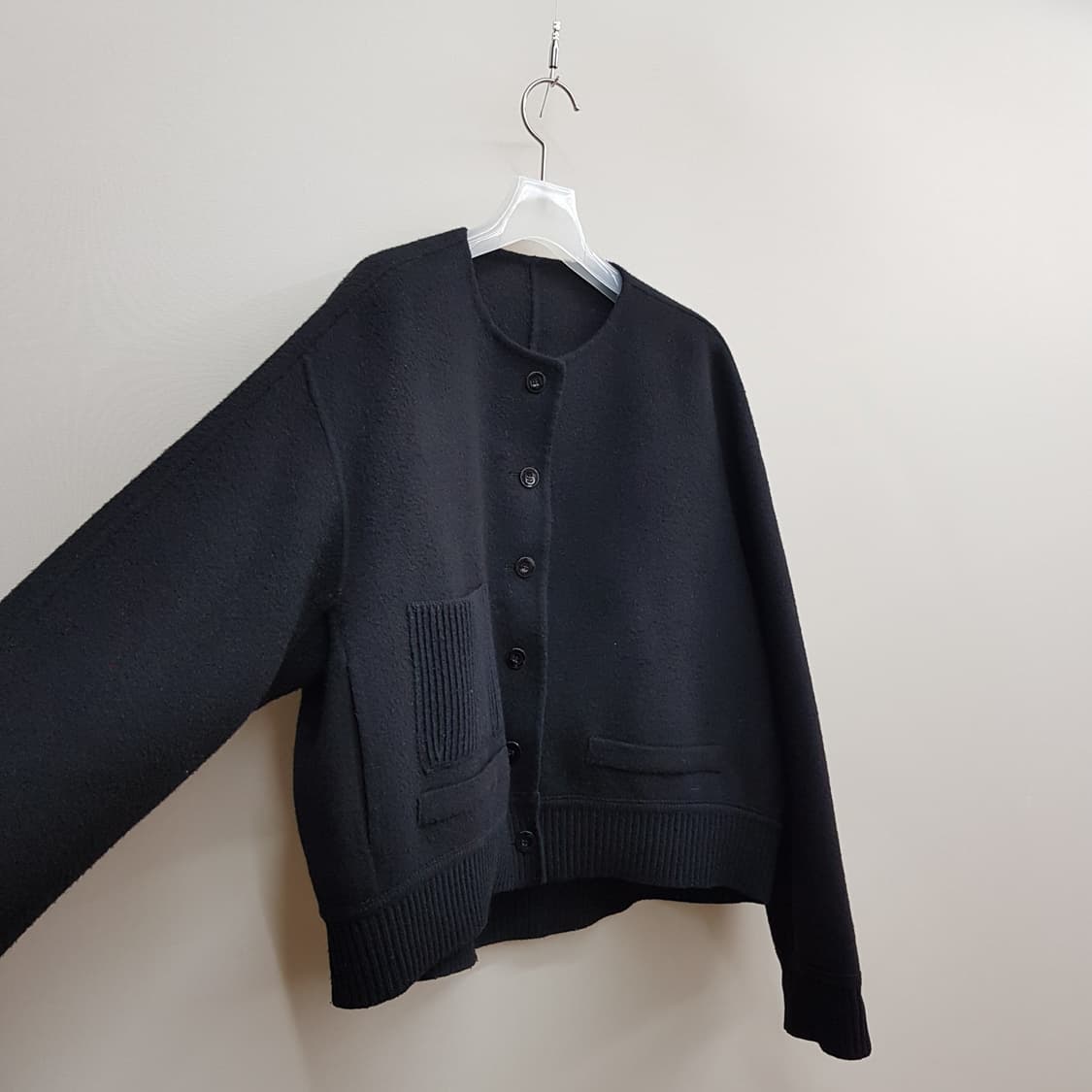 한섬 시스템 2023 캐시미어 리브 블록 자켓 82-94-160사이즈 상품이미지5