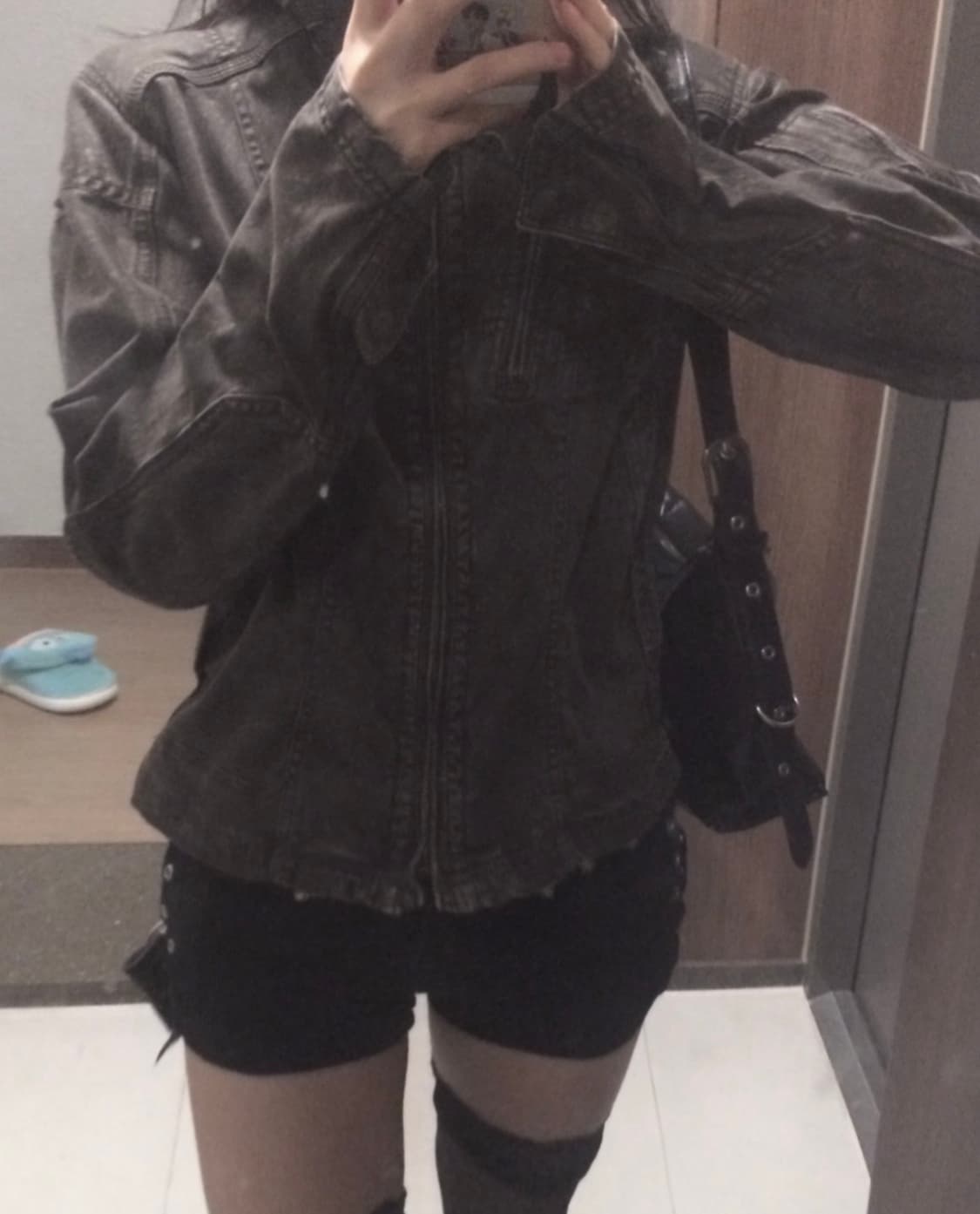 y2k 워크 자켓 워싱 절개 라인 패치 지퍼 펑크 빈티지 집업 상품이미지3