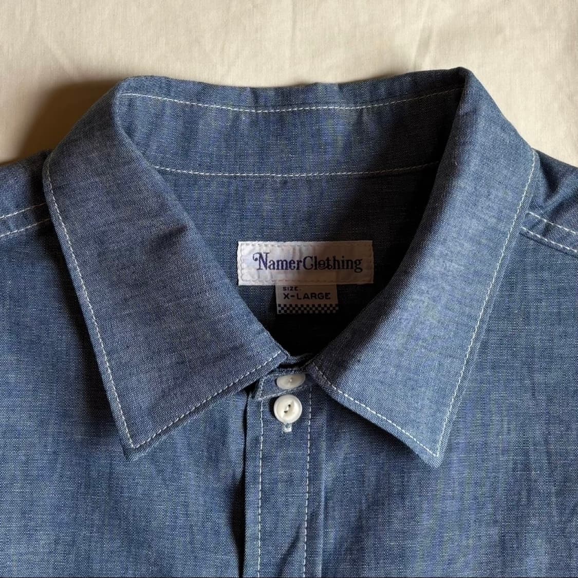 [XL 110-113] 데드스탁 네이머 클로딩 샴브레이 데님셔츠 상품이미지2