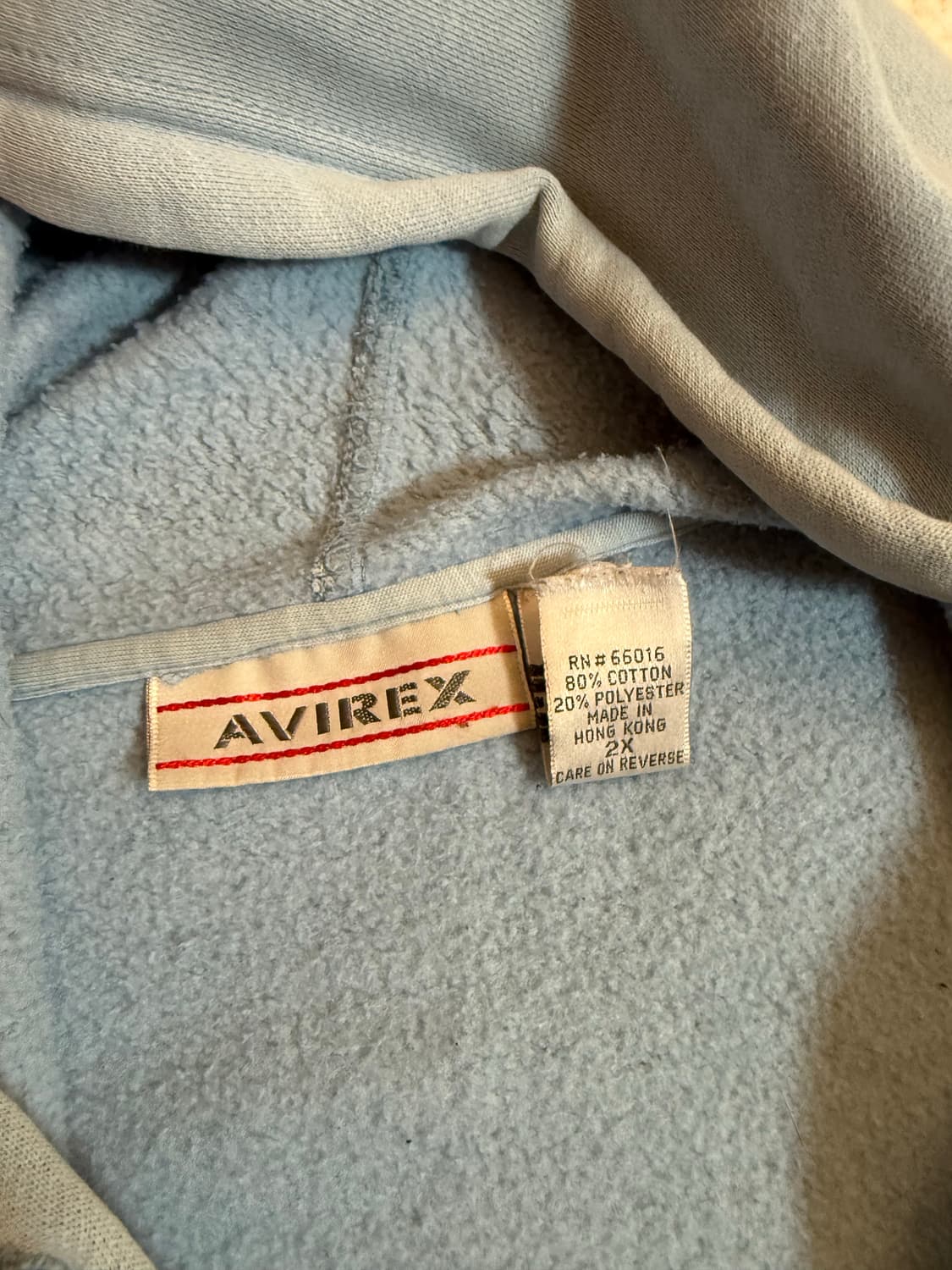 AVIREX 후드집업 2XL 하늘색 상품이미지3