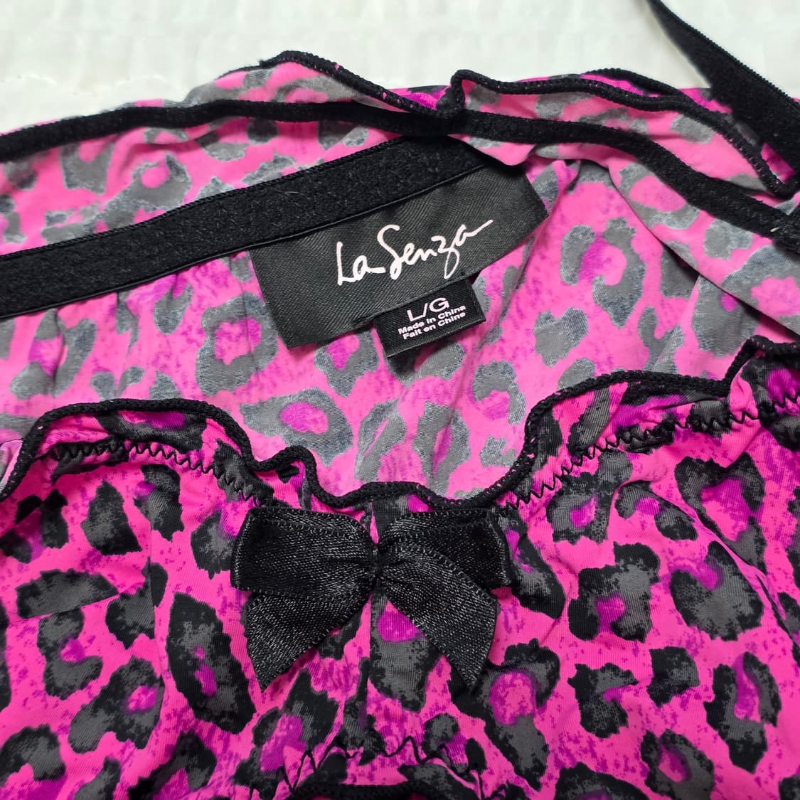 라센자 캐나다 란제리 호피 섹시 슬립원피스 상품이미지2