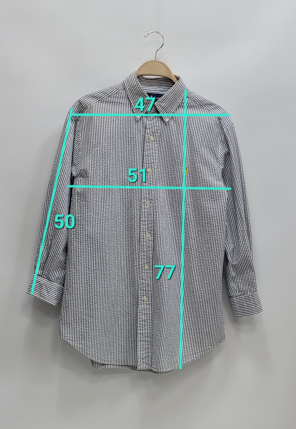 POLO 랄프로렌 7부소매 클래식핏 스트라이프 셔츠 / 여 M 상품이미지10