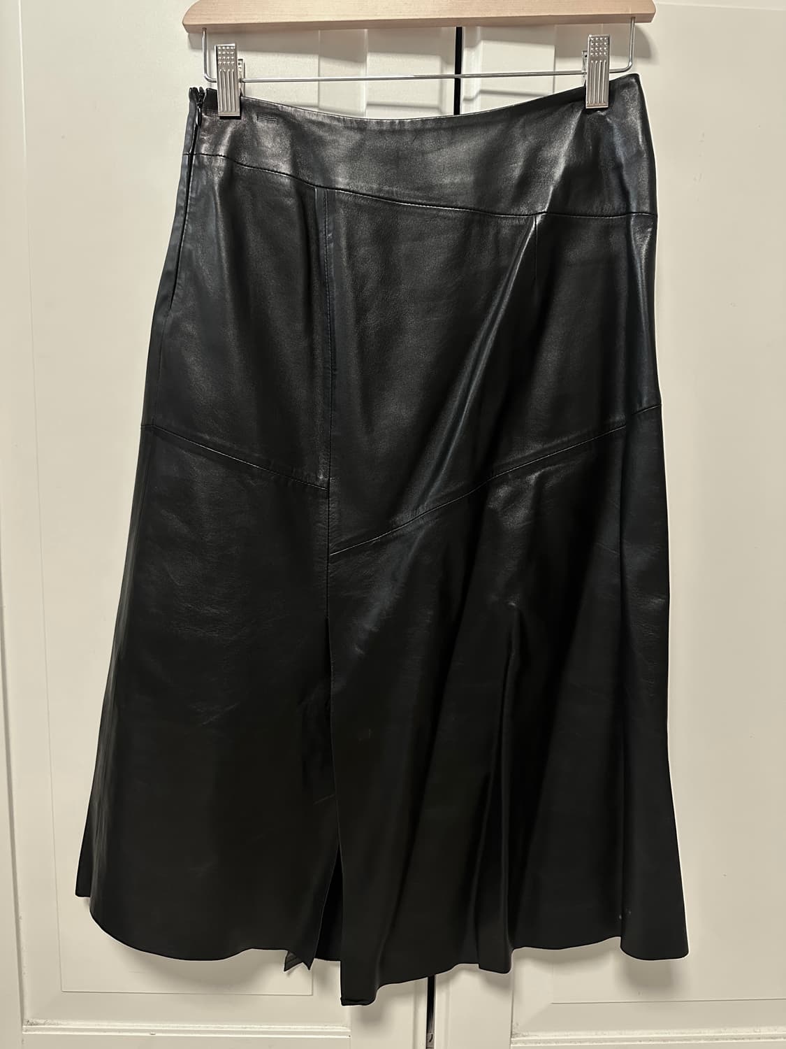 블랙 리얼 레더 A라인 가죽 스커트 새상품 55 상품이미지2