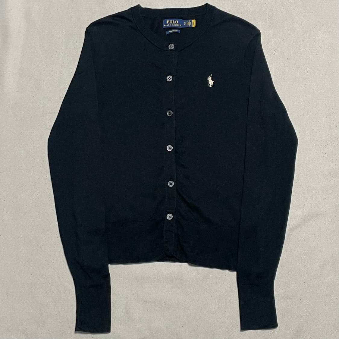 XS 폴로랄프로렌 여성용 블랙 코튼 가디건 상품이미지2