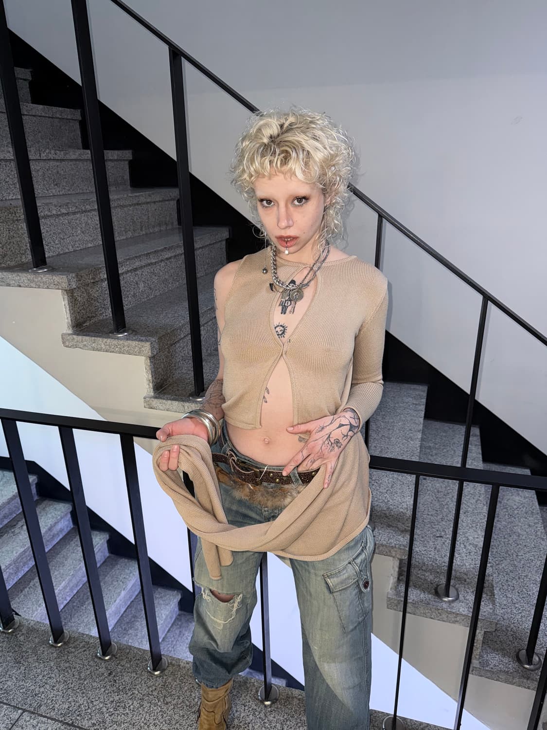 muffler layered knit 상품이미지2