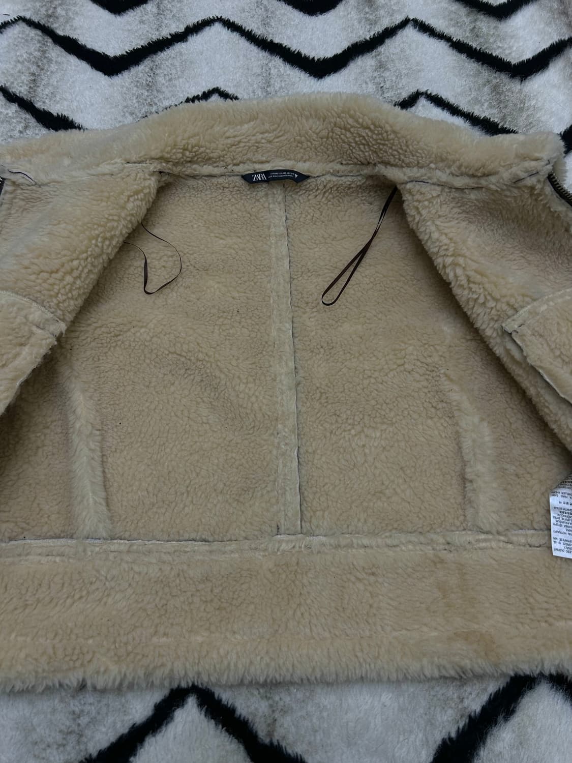 [2XL]ZARA 크롭 무스탕 자켓/브라운 상품이미지3